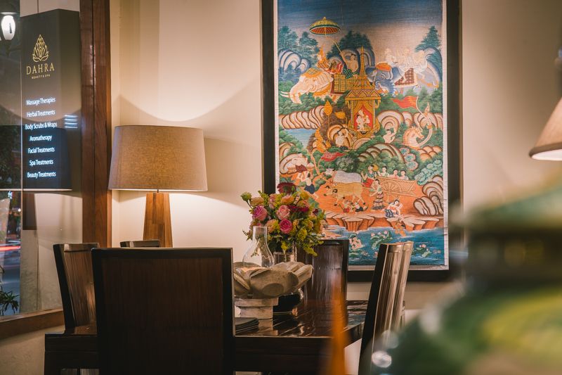 The lobby at Dahra Spa